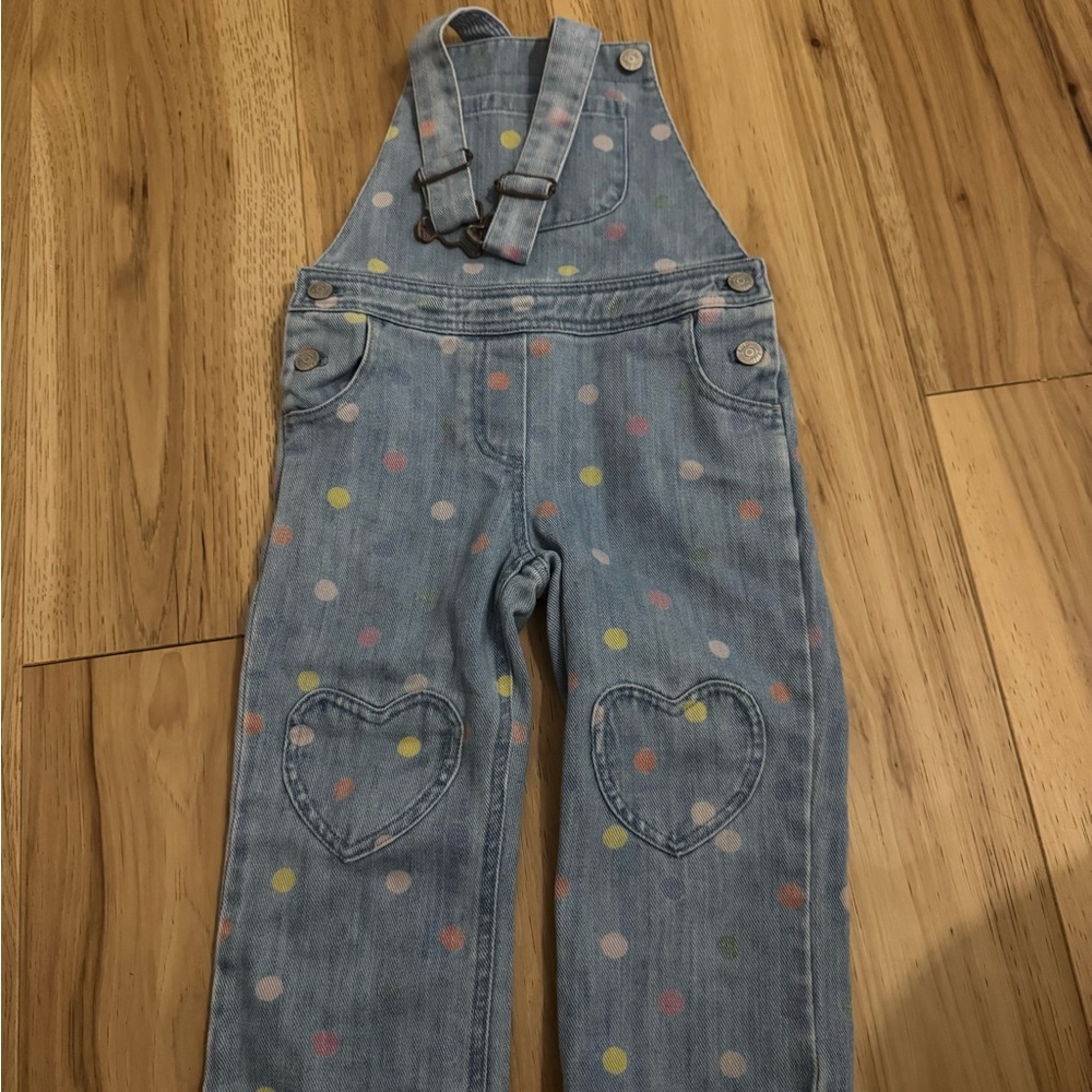 Mini Boden girls heart overalls